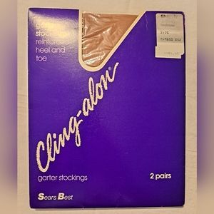 Sears Best Cling-alon garter stockings sandstone